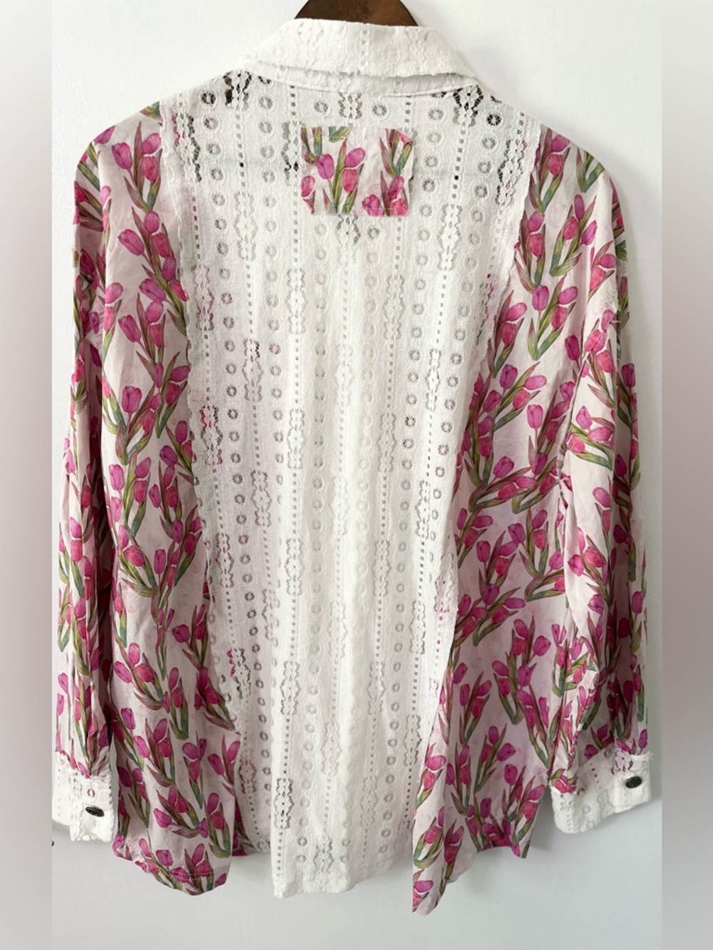 POL Cotton Oversized Floral Lace Button Down – Size Medium NWOT - Picture 6 of 14